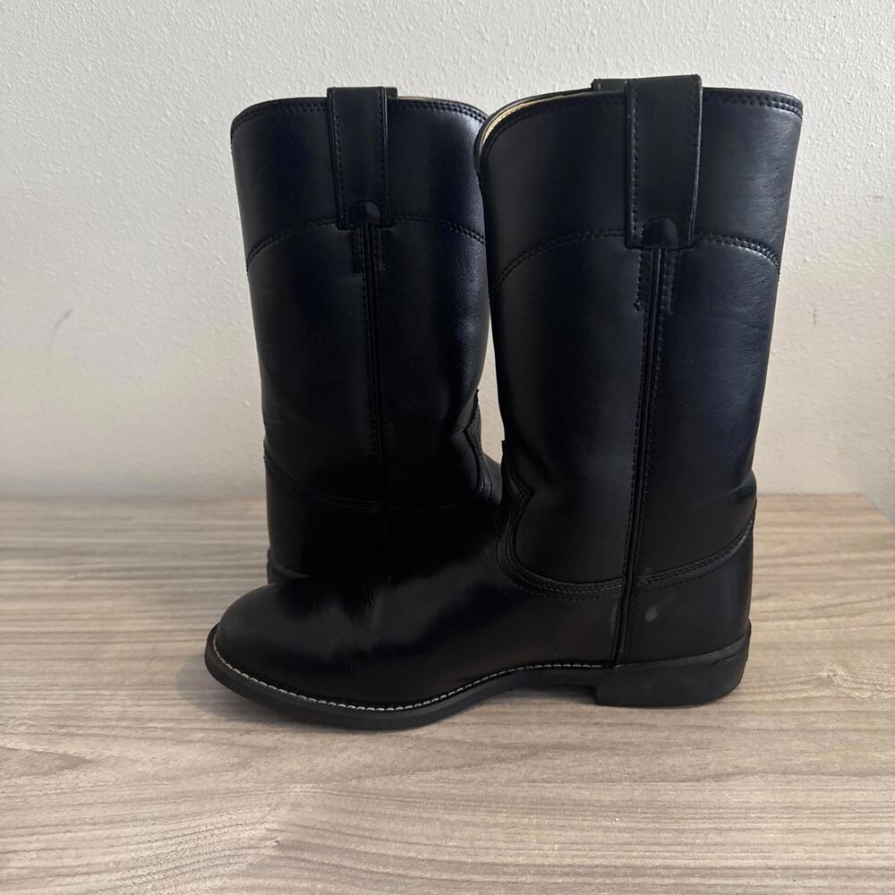 Justin Basics Black Western Cowboy Boots Women’s Size 9.5C Leather JBL3000 - Picture 7 of 10